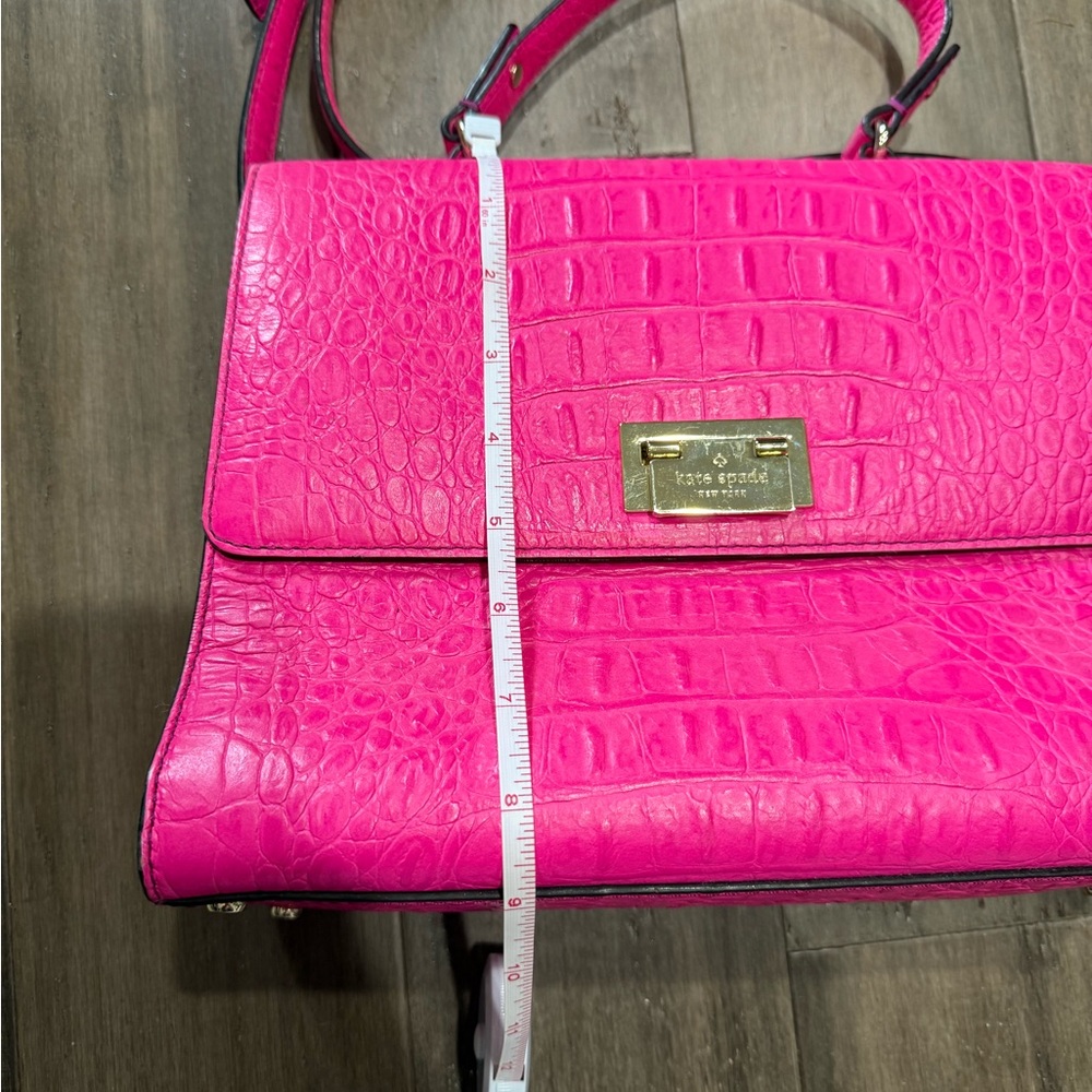 Hot pink Kate Spade Croc Satchel with Shoulder strap - Picture 13 of 15